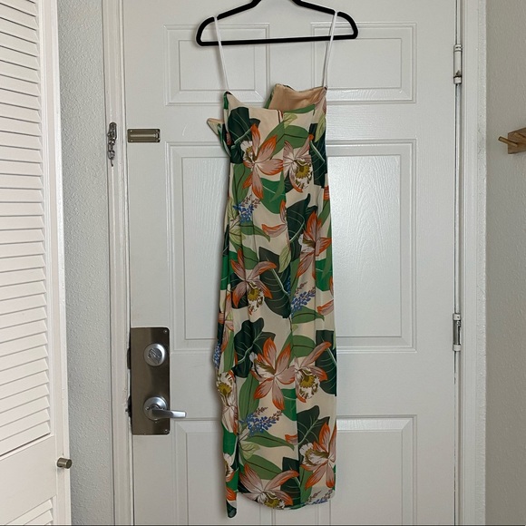 Katie May Come On Home Midi Dress in Green Cream Floral Size Small - Picture 7 of 13
